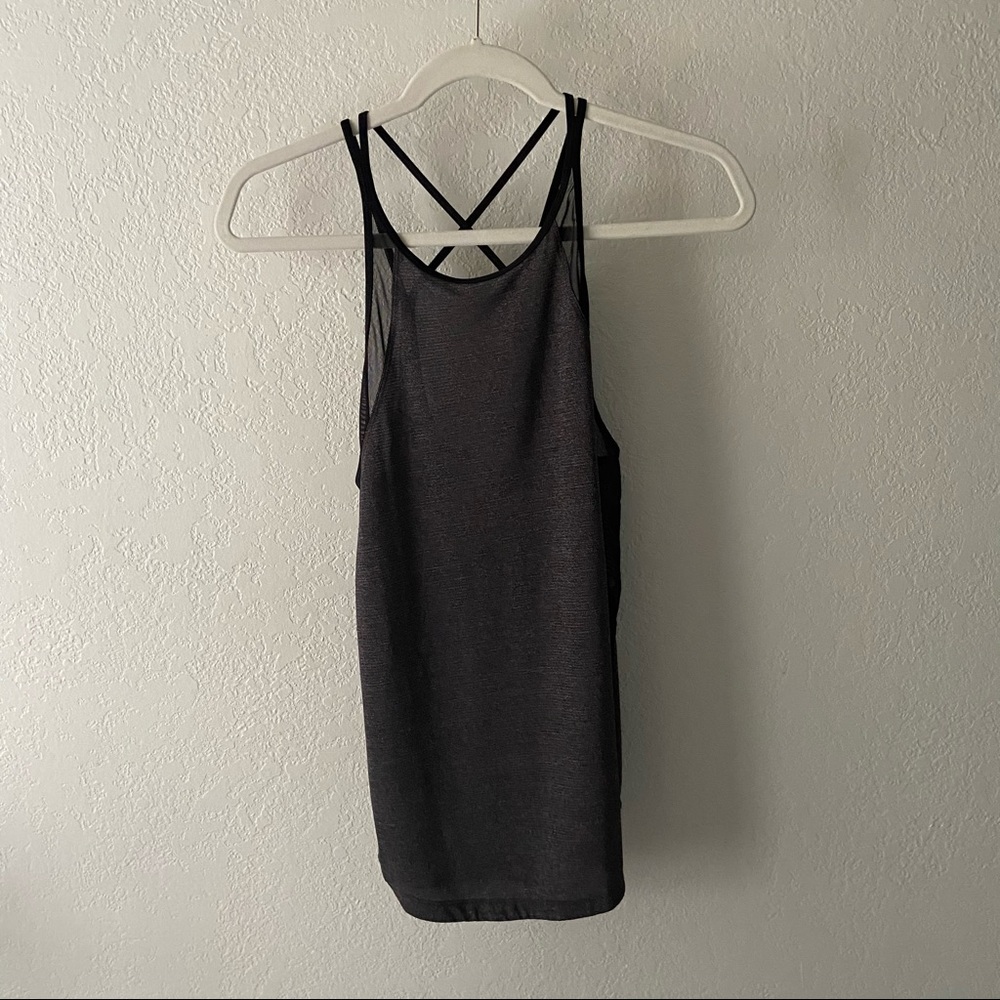 Lululemon Charcoal Grey Strappy Tank w/Mesh - 8